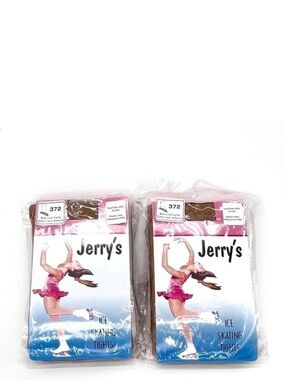 Jerry’s Ice Skating Boot Cover Tights (2 Pair) Suntan Size Medium Cotton New NWT